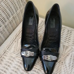 Gucci Black Patent Heels with Nickel Hardware Size 9